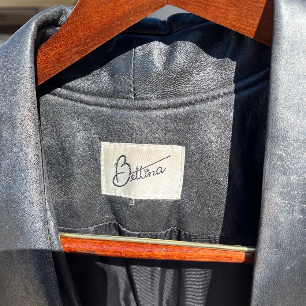 Vintage Bettina Black Leather Duster (No Size, but guessing L) - Picture 3 of 4